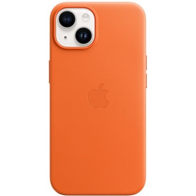 Чехол Apple iPhone 14 Leather MagSafe - Orange - фото 11600