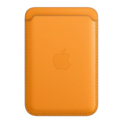Кожаный чехол-бумажник Apple MagSafe для iPhone, Золотой апельсин - фото 11637