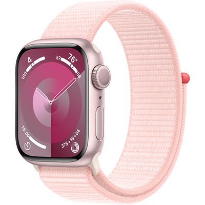 Умные часы Apple Watch Series 9, 41 мм, корпус из алюминия розового цвета, ремешок Sport Loop нежно-розового цвета - фото 14934