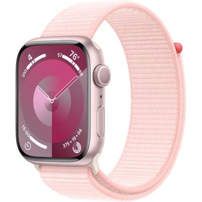Умные часы Apple Watch Series 9, 45 мм, корпус из алюминия розового цвета, ремешок Sport Loop нежно-розового цвета - фото 14961