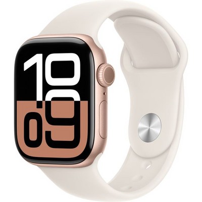 Умные часы Apple Watch Series 10 GPS 42mm Rose Gold Aluminum Starlight Sport Band - фото 16055