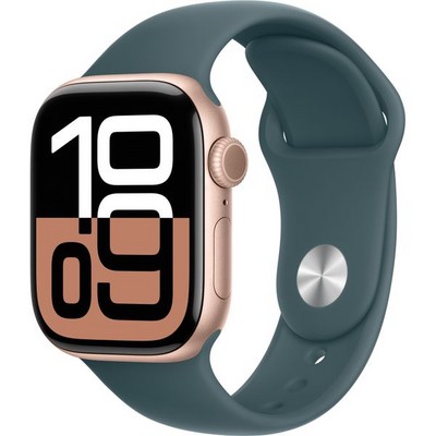 Умные часы Apple Watch Series 10 GPS 42mm Rose Gold Aluminum Lake Green Sport Band - фото 16058
