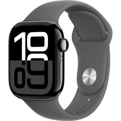 Умные часы Apple Watch Series 10 GPS 42mm Jet Black Aluminum Stone Gray Sport Band - фото 16067