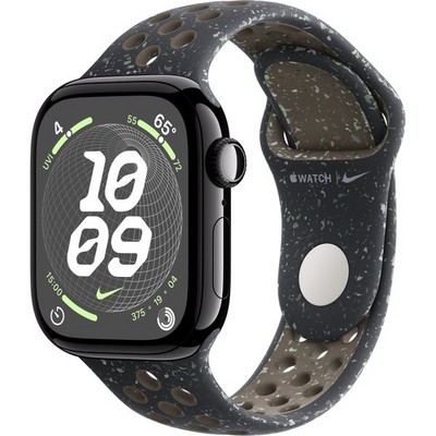 Умные часы Apple Watch Series 10 GPS 42mm Jet Black Aluminum Midnight Sky Nike Sport Band - фото 16116