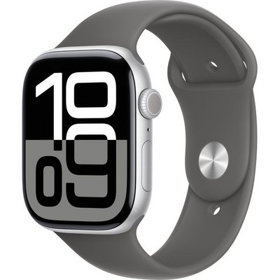 Умные часы Apple Watch Series 10 GPS 46mm Silver Aluminum Stone Gray Sport Band - фото 16119