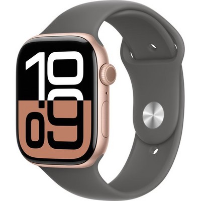 Умные часы Apple Watch Series 10 GPS 46mm Rose Gold Aluminum Stone Gray Sport Band - фото 16131