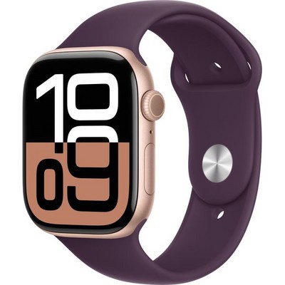 Умные часы Apple Watch Series 10 GPS 46mm Rose Gold Aluminum Plum Sport Band - фото 16140