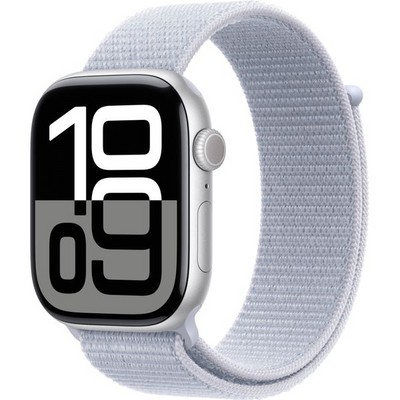 Умные часы Apple Watch Series 10 GPS 46mm Silver Aluminum Blue Cloud Sport Loop - фото 16178