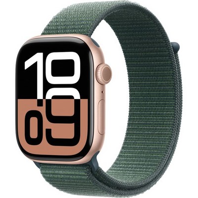 Умные часы Apple Watch Series 10 GPS 46mm Rose Gold Aluminum  Lake Green Sport Loop - фото 16190