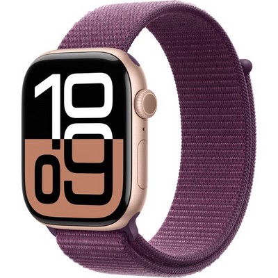 Умные часы Apple Watch Series 10 GPS 46mm Rose Gold Aluminum Plum Sport Loop - фото 16193