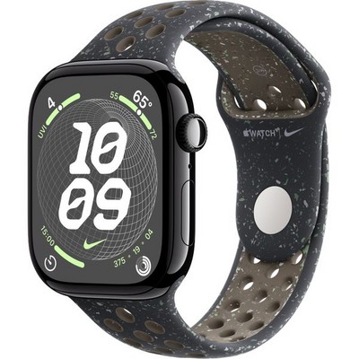 Умные часы Apple Watch Series 10 GPS 46mm Jet Black Aluminum Midnight Sky Nike Sport Band - фото 16205
