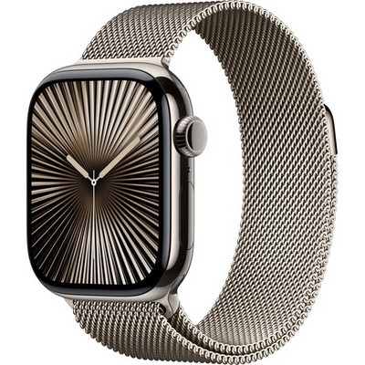 Умные часы Apple Watch Series 10 GPS + Cellular 42mm Natural Titanium Milanese Loop - фото 16208
