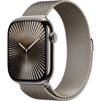 Умные часы Apple Watch Series 10 GPS + Cellular 46mm Natural Titanium Milanese Loop - фото 16226