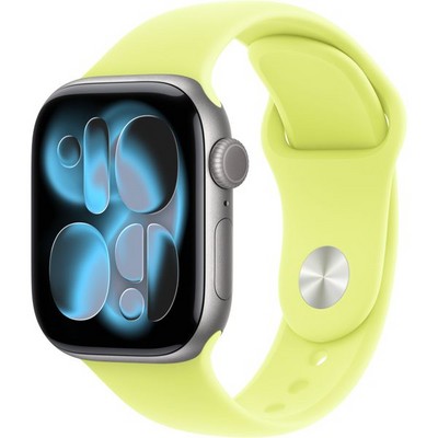 Умные часы Apple Watch Series 11, 42 mm, Space Gray Aluminium Neon Yellow Sport Band - фото 16351