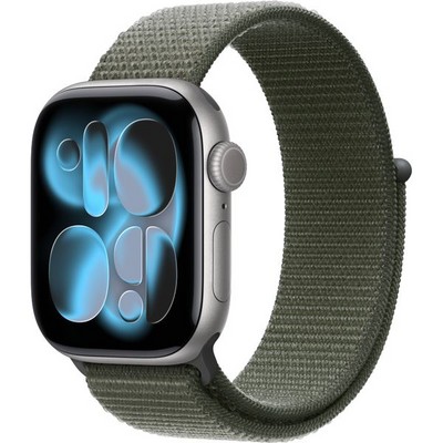 Умные часы Apple Watch Series 11, 42 mm, Space Gray Aluminium Forest Sport Loop - фото 16384