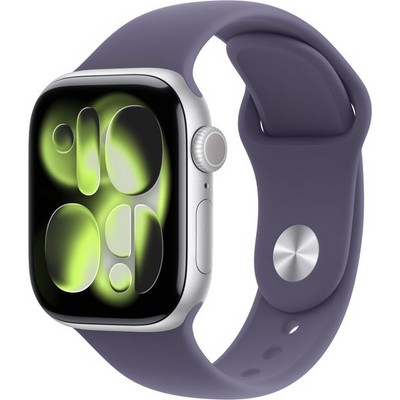 Умные часы Apple Watch Series 11, 42 mm, Silver Aluminium Purple Fog Sport Band - фото 16395