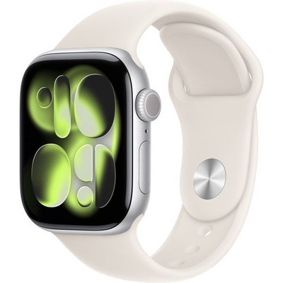 Умные часы Apple Watch Series 11, 42 mm, Silver Aluminium Starlight Sport Band - фото 16398