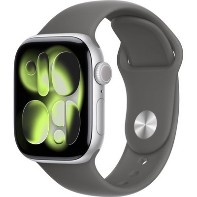 Умные часы Apple Watch Series 11, 42 mm, Silver Aluminium Stone Gray Sport Band - фото 16402