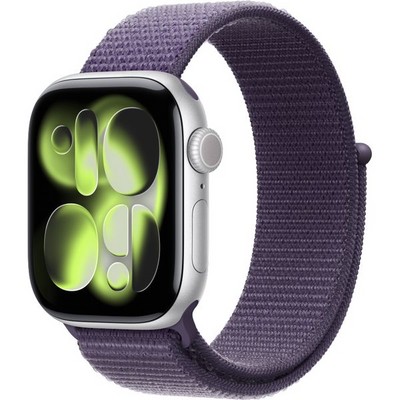 Умные часы Apple Watch Series 11, 42 mm, Silver Aluminium Purple Fog Sport Loop - фото 16412