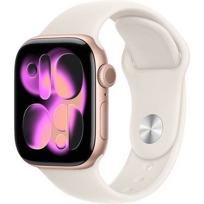 Умные часы Apple Watch Series 11, 42 mm, Rose Gold Aluminium Starlight Sport Band - фото 16429