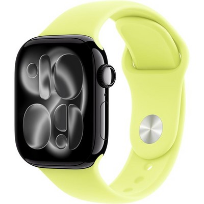 Умные часы Apple Watch Series 11, 42 mm, Jet Black Aluminium Neon Yellow Sport Band - фото 16452