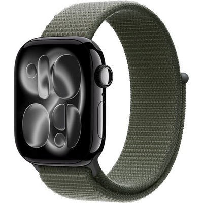 Умные часы Apple Watch Series 11, 42 mm, Jet Black Aluminium Forest Sport Loop - фото 22887