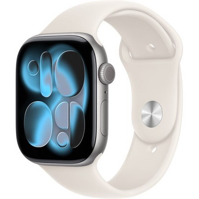 Умные часы Apple Watch Series 11, 46 mm, Space Gray Aluminium Starlight Sport Band - фото 22900