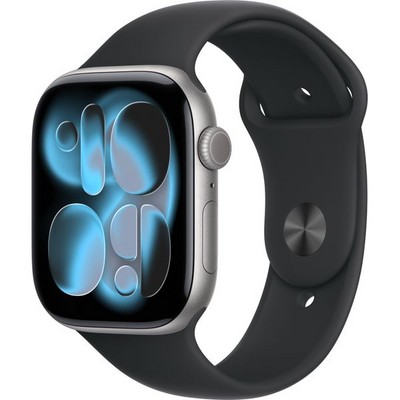 Умные часы Apple Watch Series 11, 46 mm, Space Gray Aluminium Black Sport Band - фото 16508