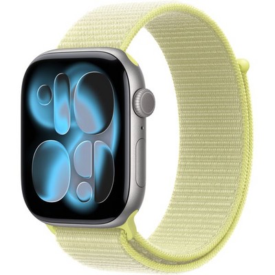 Умные часы Apple Watch Series 11, 46 mm, Space Gray Aluminium Neon Yellow Sport Loop - фото 16514
