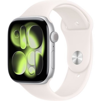 Умные часы Apple Watch Series 11, 46 mm, Silver Aluminium Light Blush Sport Band - фото 16544