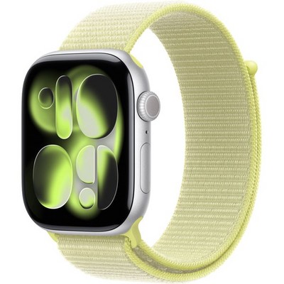 Умные часы Apple Watch Series 11, 46 mm, Silver Aluminium Neon Yellow Sport Loop - фото 16546
