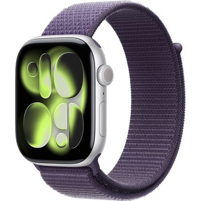 Умные часы Apple Watch Series 11, 46 mm, Silver Aluminium Purple Fog Sport Loop - фото 16552