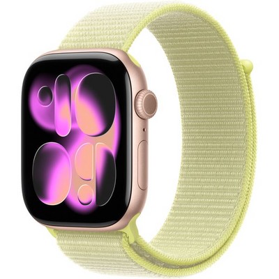 Умные часы Apple Watch Series 11, 46 mm, Rose Gold Aluminium Neon Yellow Sport Loop - фото 16578
