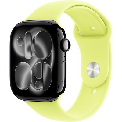 Умные часы Apple Watch Series 11, 46 mm, Jet Black Aluminium Neon Yellow Sport Band - фото 16593