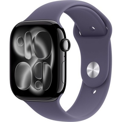 Умные часы Apple Watch Series 11, 46 mm, Jet Black Aluminium Purple Fog Sport Band - фото 16599