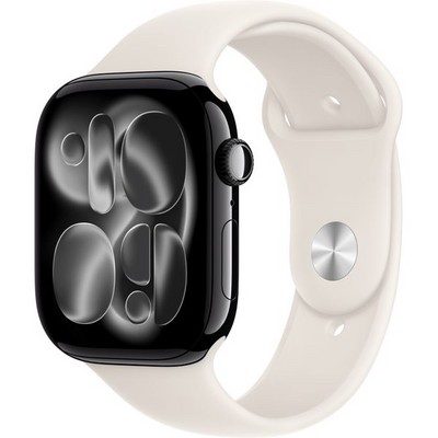 Умные часы Apple Watch Series 11, 46 mm, Jet Black Aluminium Starlight Sport Band - фото 22910