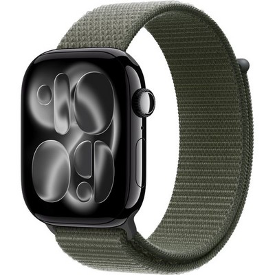 Умные часы Apple Watch Series 11, 46 mm, Jet Black Aluminium Forest Sport Loop - фото 16637