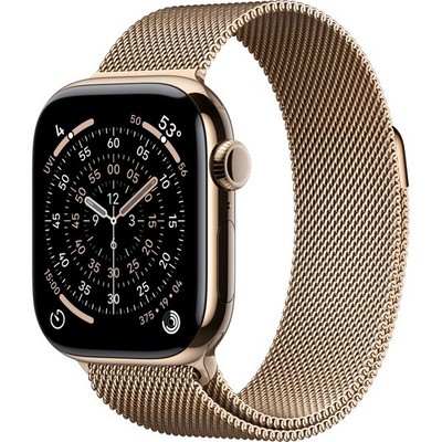 Умные часы Apple Watch Series 11, 42 mm, Gold Titanium Milanese Loop - фото 16643