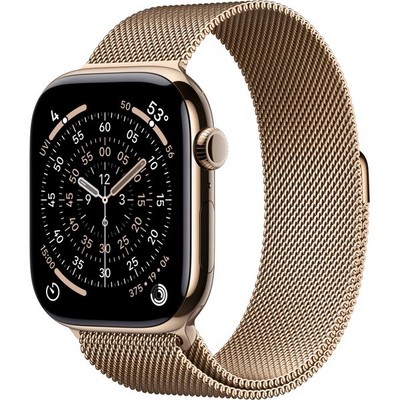 Умные часы Apple Watch Series 11, 46 mm, S-M/M-L Gold Titanium Milanese Loop - фото 16656