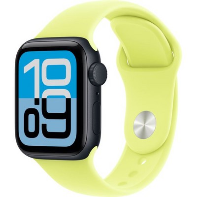 Умные часы Apple Watch SE 3, 40 mm, Midnight Aluminium Neon Yellow Sport Band - фото 16667