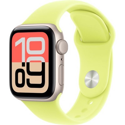Умные часы Apple Watch SE 3, 40 mm, Starlight Aluminium Neon Yellow Sport Band - фото 16691