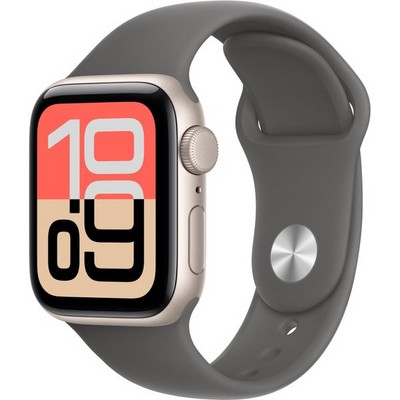 Умные часы Apple Watch SE 3, 40 mm, Starlight Aluminium Stone Gray Sport Band - фото 16701