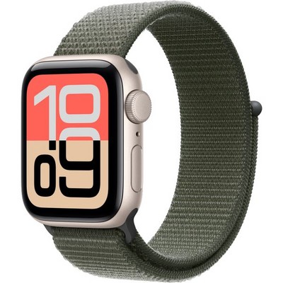 Умные часы Apple Watch SE 3, 40 mm, Starlight Aluminium Forest Sport Loop - фото 16711