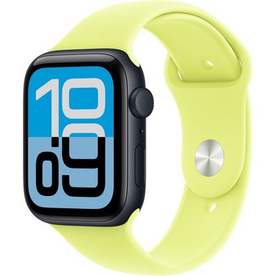Умные часы Apple Watch SE 3, 44 mm, Midnight Aluminium Neon Yellow Sport Band - фото 16715