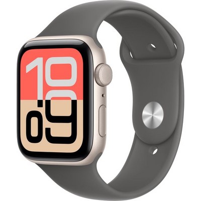 Умные часы Apple Watch SE 3, 44 mm, Starlight Aluminium Stone Gray Sport Band - фото 16749