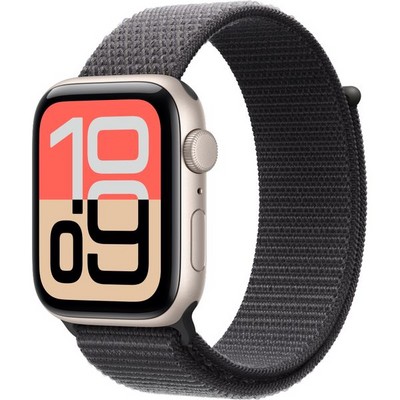 Умные часы Apple Watch SE 3, 44 mm, Starlight Aluminium Dark Gray Sport Loop - фото 16761