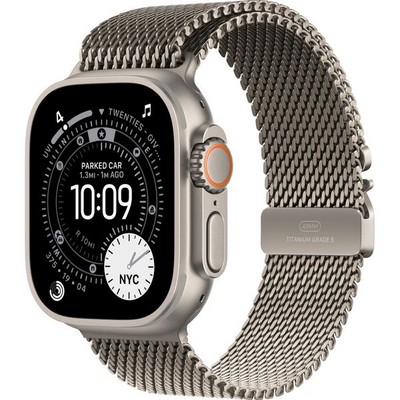 Умные часы Apple Watch Ultra 3, 49 mm, Natural Titanium Milanese Loop - фото 16789