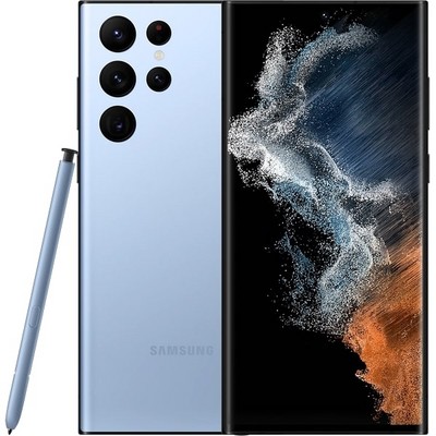 Смартфон Samsung Galaxy S22 Ultra 8/128 ГБ, nano SIM+eSIM, голубой - фото 6795