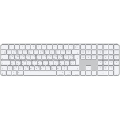 Беспроводная клавиатура Apple Magic Keyboard с Touch ID и цифровой панелью (USB-C), белый - фото 24585