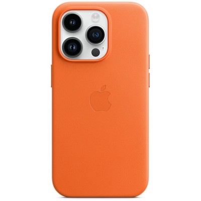 Чехол Apple iPhone 14 Pro Leather MagSafe - Orange - фото 24892